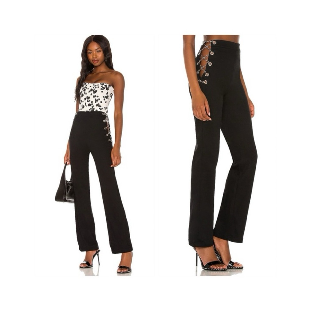 NEW EB Denim New Chain Pant (Sz M - Fit Like S) High Rise Straight Leg Black